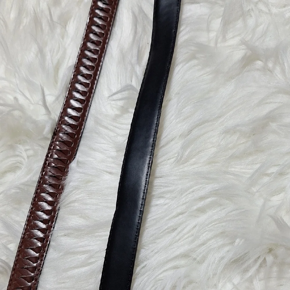 Arizona Jean Company Boys Black/ Brown Reversable Belts Med Size 24-26